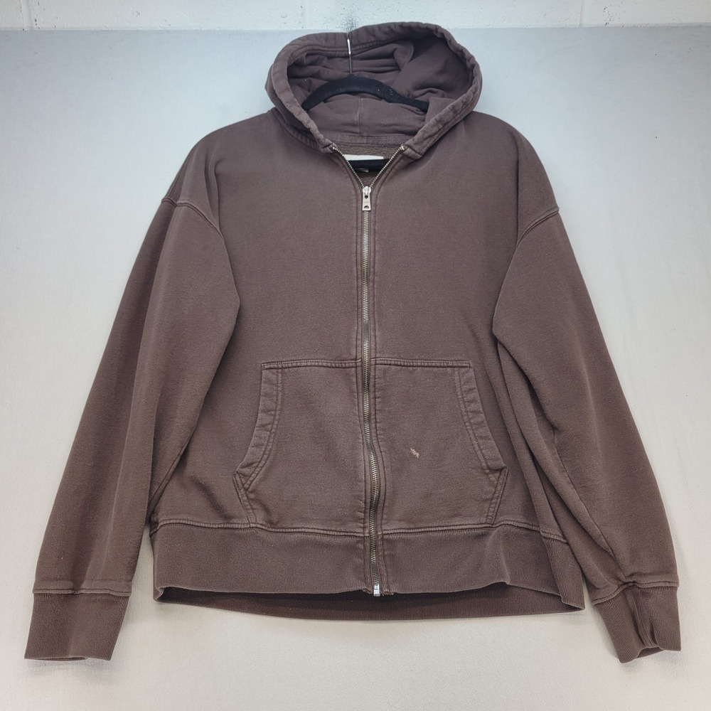 Aeropostale Zip Hoodie Mens Medium Brown Casual Fleece Sweatshirt